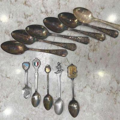 1933 Chicago Worlds Fair Century Of Progress Set Of Six SP Spoons 