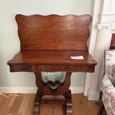 American Empire Mahogany Whist Table 1830-1840 Doves & Heart