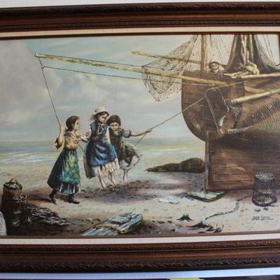 Myles Birket Foster "Young Girls Swinging on Rope" 
