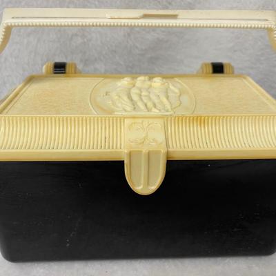 Merle Norman Black and Cream Cosmetic Case