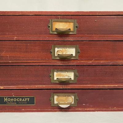 “Monocraft” Wooden Initials Storage Cabinet