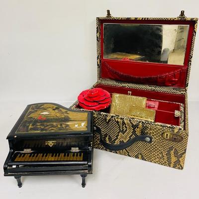Vintage Train Case, Musical Jewelry Box and More