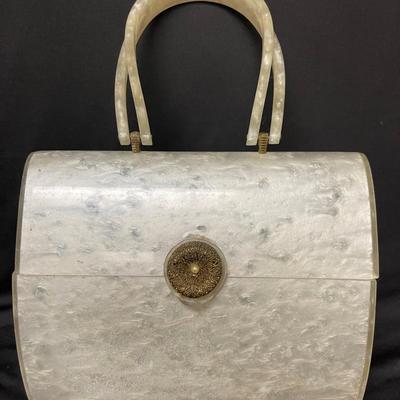 Vintage White Lucite Handbag
