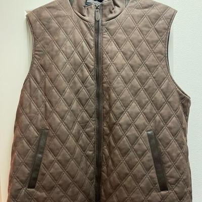 Johnston & Murphy men's reversible leather/wool vest
