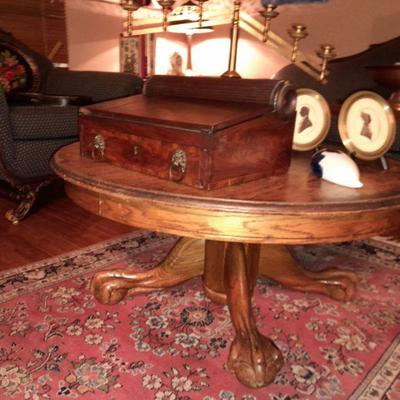 Antique claw footed coffee table