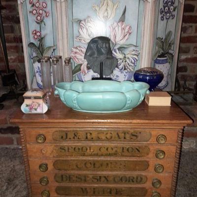 Antique spool cabinet