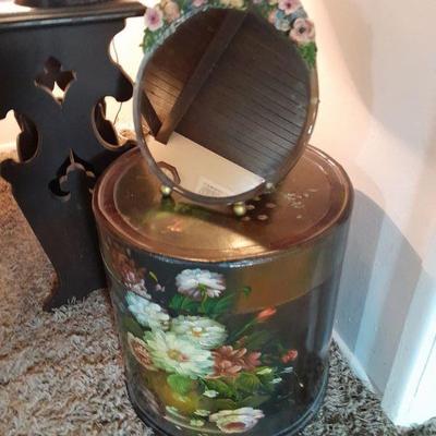 Antique hand painted wood box