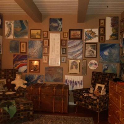 Abstract art, pencil signed Tony Mafia etc.