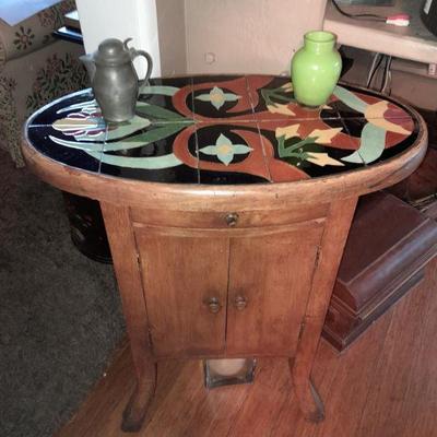 Beautiful tile top wooden cabinet