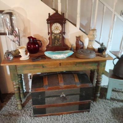 Distressed wood desk