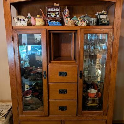 Solid Wood Mission Style China Cabinet