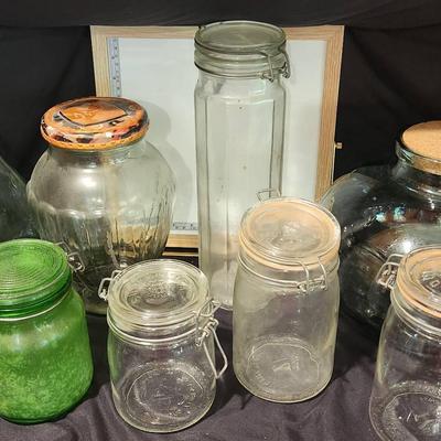 Lot Of Assorted Glass Storage And Decor Pieces