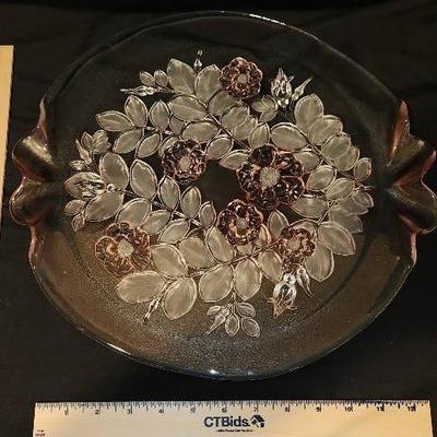 Mikasa Rosella Crystal Platter And Gilded Rose Crystal Cake Plate