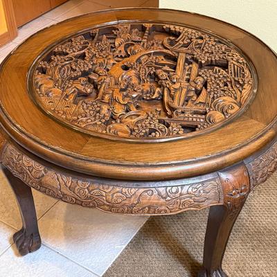 Asian Carved Wood Table 