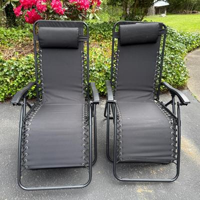Pair of Black Zero Gravity Chairs 