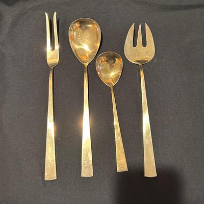 Gorgeous Gold Tone Flatware Set 