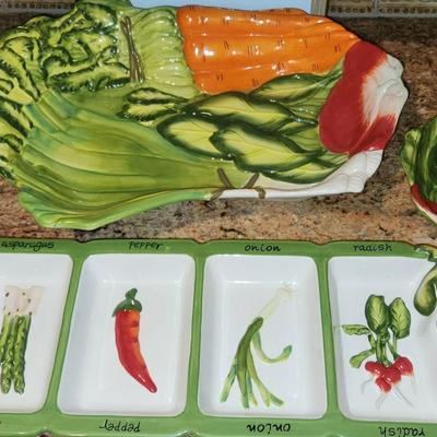 Artist Judy Phipps Vegetable Garden Serving Dishes