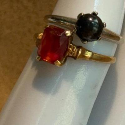 Vintage 10k White And Yellow Gold Rings 