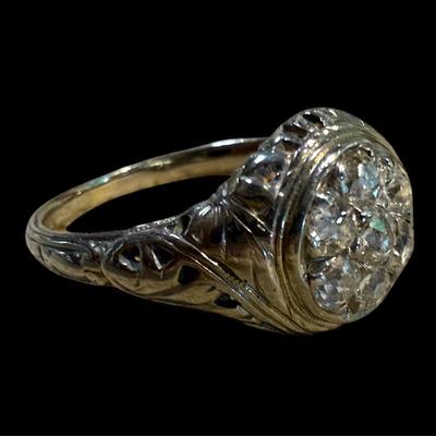 Antique Filigree Art Deco Diamond Ring 