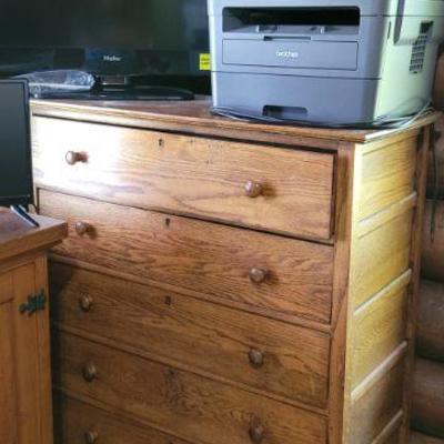 Dresser, Two TVs and Printer