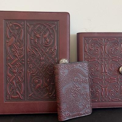 New Oberon Burgundy Embossed Leather Journal Covers