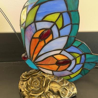 Stained Glass Butterfly Lamp 
