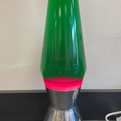 Vintage Mathmos Lava Lamp with Green/Silver Base & Camp