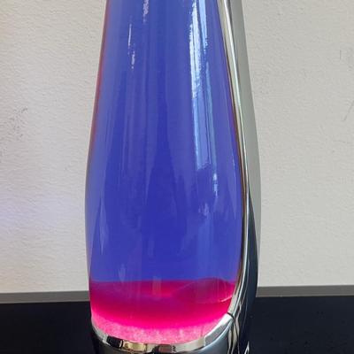 Mathmos Silver-Tone Purple & Pink Lava Table Lamp