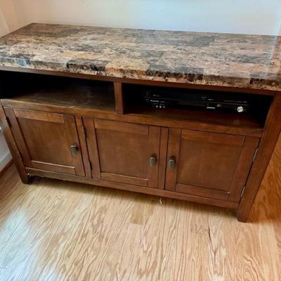 Marble top TV stand console