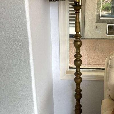 Metal Brass Floor Lamp With Shade