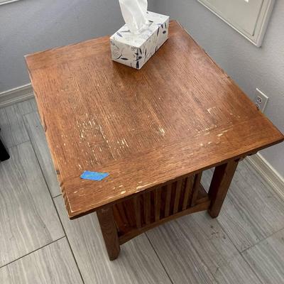 Mission Style Square Wood End Table