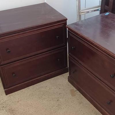 2 Drawer Wooden Filing Cabinet