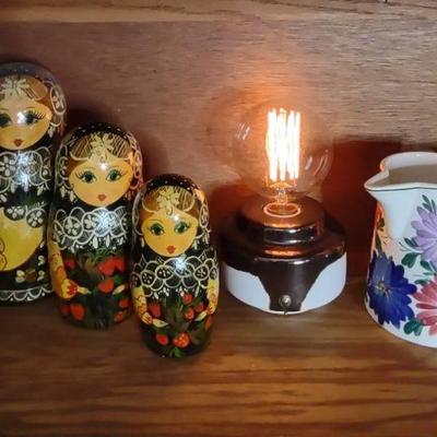 Nesting dolls lamp, pitcher