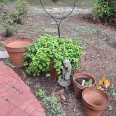 Clay pots, plant, suncatcher