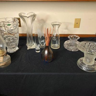 Vases hurricane lamp, crystal