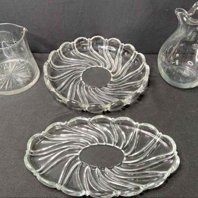 Serving trays and pitchers