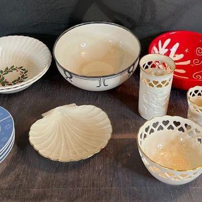 Lenox bowl shell, vases and more