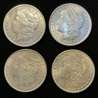 Four Morgan Silver Dollars (1890’s) (C37)