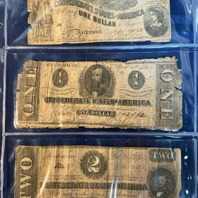 Confederate Notes - $1 and $2 (C4)