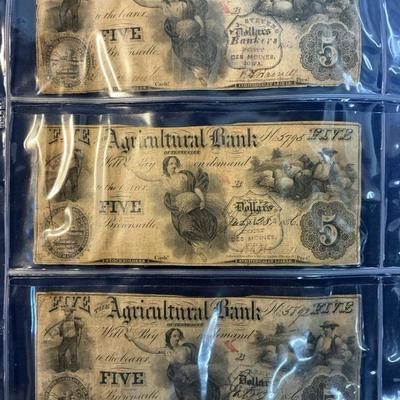 Agricultural Bank of Tennessee $5 Notes (1856) (C11)
