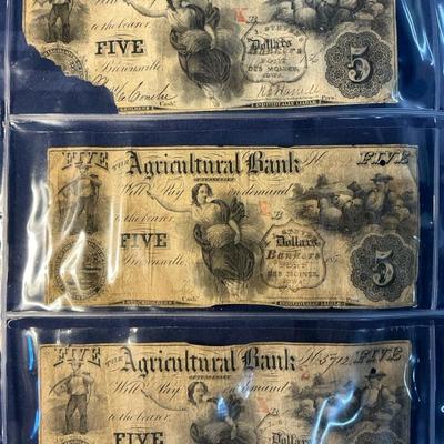 Agricultural Bank of Tennessee $5 Notes (1856) (C9)