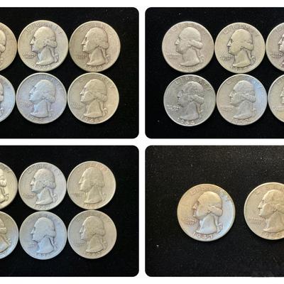Twenty Washington Silver Quarters (C25)