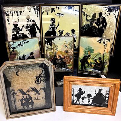 Silhouette Reverse Painted Glass Assortment 