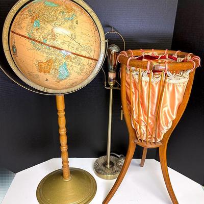 Antique Sewing Basket, World Globe, and More 