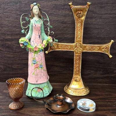 Gold Coated Resin Cross Decoration and More
