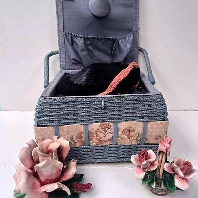 Wicker + Fabric Sewing Basket and More