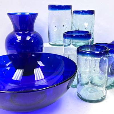 Cobalt Blue Glass Decanter 