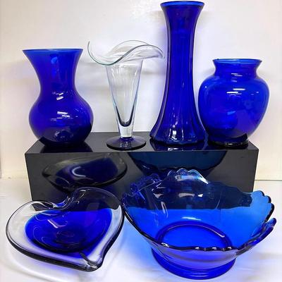 Cobalt Blue Hand Blown Vases and More 