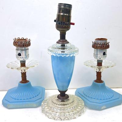 Art Deco Blue Table Lamps