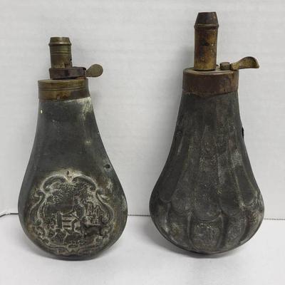 (2) Antique Powder Flasks (1100)